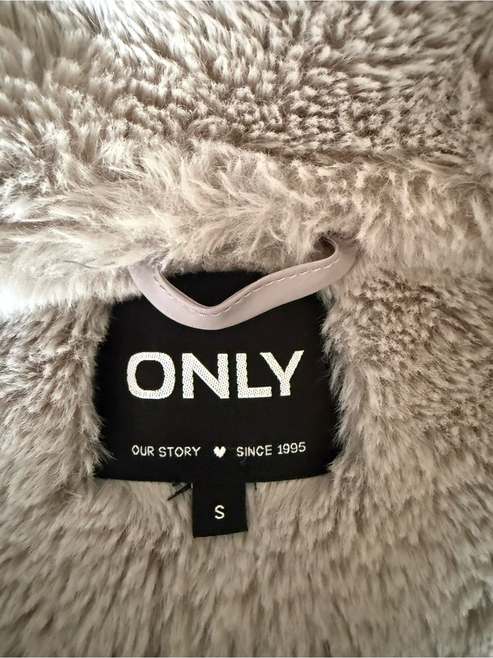 Only Silver Gray Shearling-Lined Varsity Jacket - Picture 3 of 3